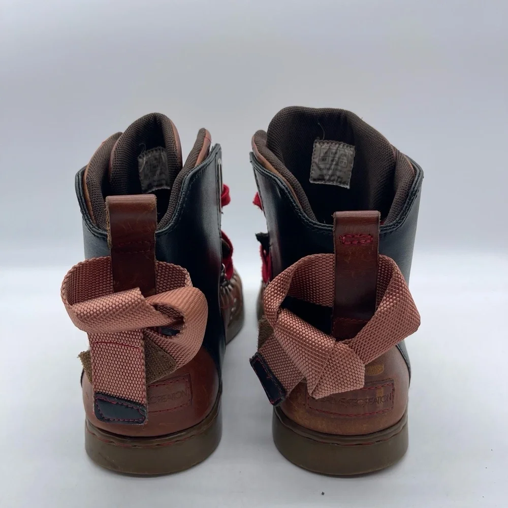 Creative Recreation Baretto CR21241 Men's Size 9.5 Boots Brown Black Red Leather